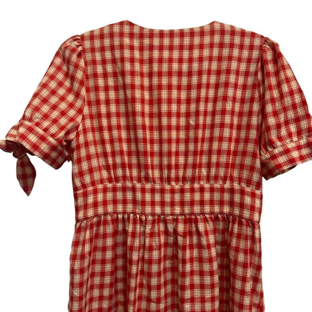 Moon River Red Gingham Midi Dress - Picture 7 of 14